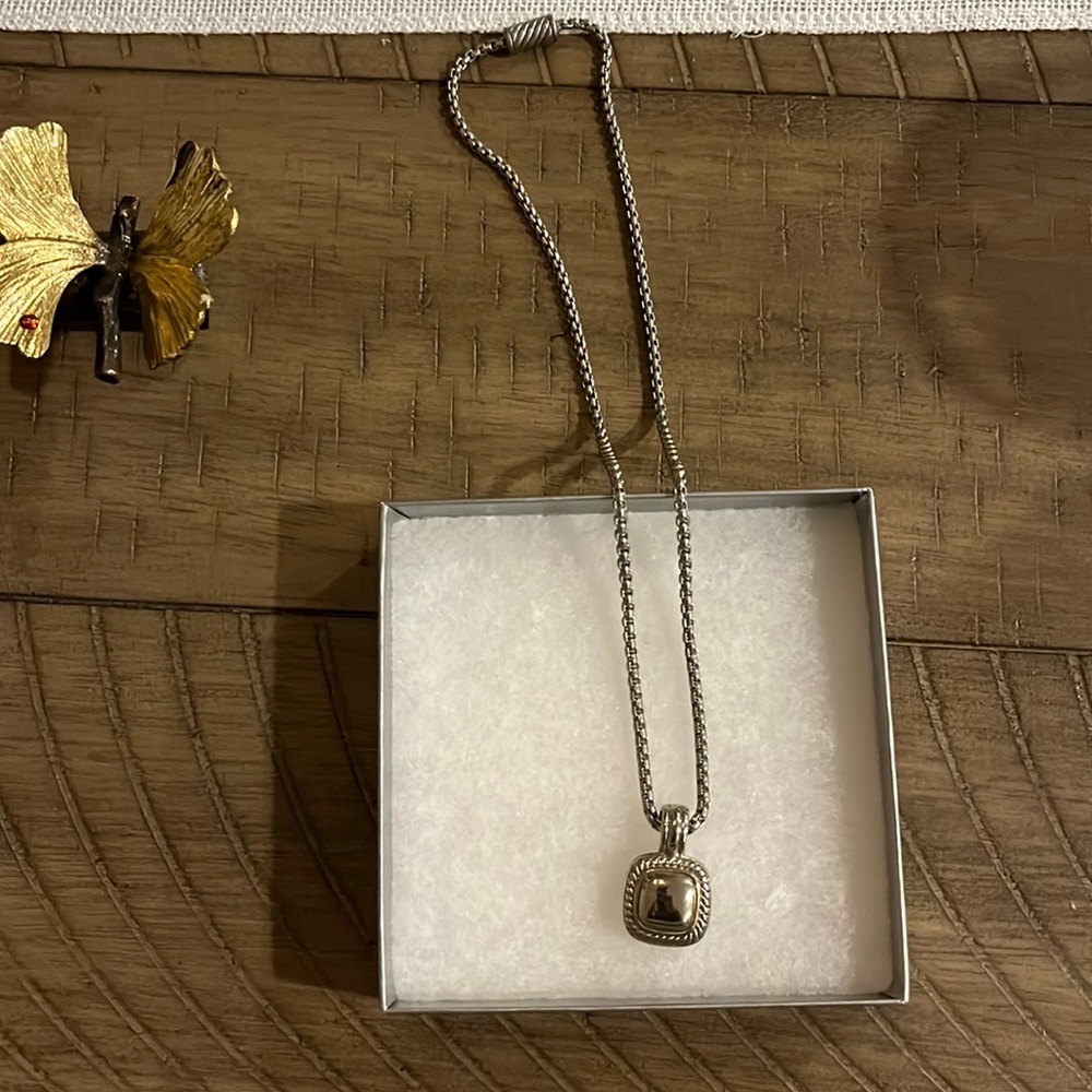 Women Ed Hardy Look alike Gold and Silver Chain Pendant Necklace.